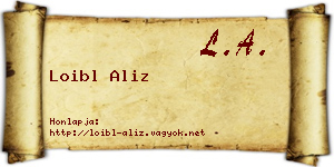 Loibl Aliz névjegykártya